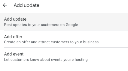 google my business add update