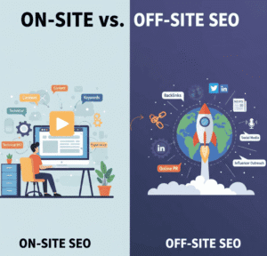 on site vs off site seo
