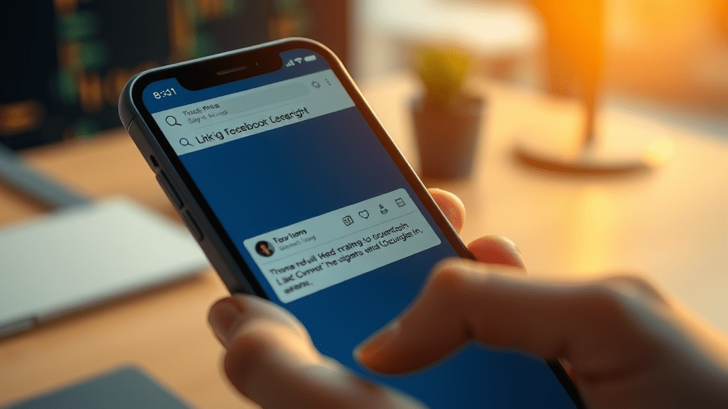 Mobile draft of a Facebook post showing an affiliate link field