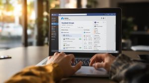 Hero image that communicates 'managing Facebook groups' and establishes a professional, hands-on feel