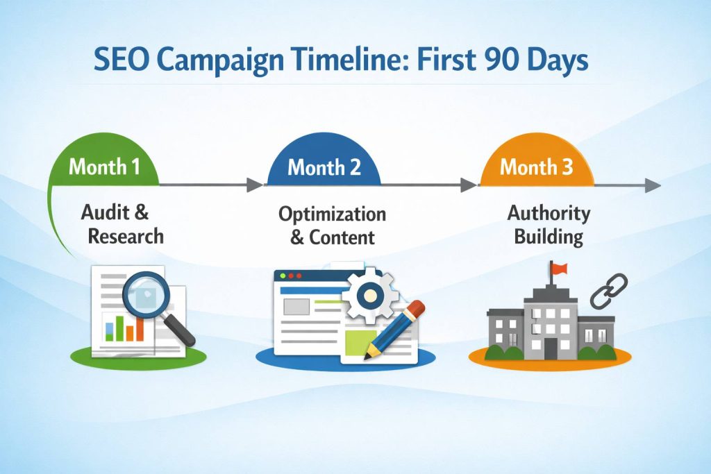 90-day seo campaign timeline
