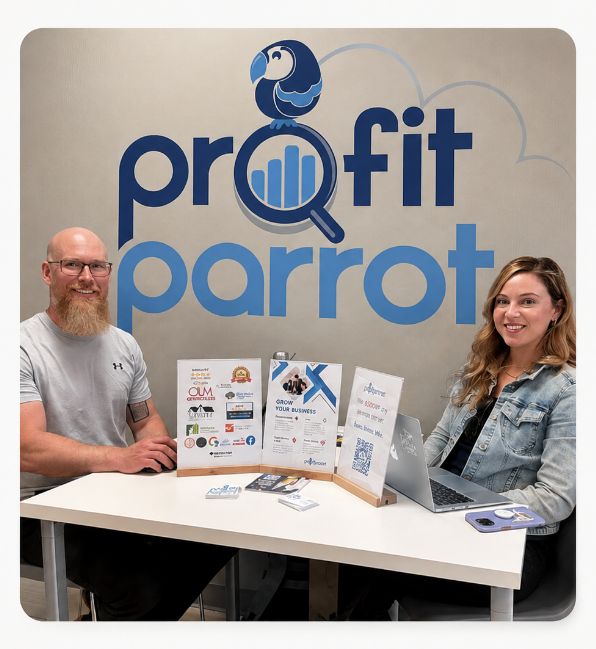 Lark and Jean-Marc Begin, husband-and-wife team behind Profit Parrot Marketing
