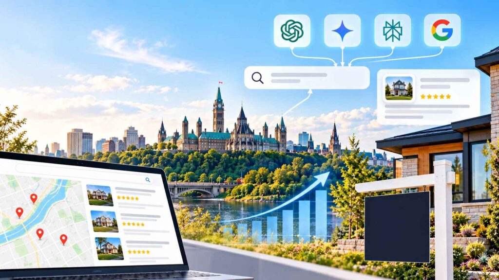 computer results graph Real Estate SEO in Ottawa Real Estate SEO in Ottawa how Agents and Brokerages Can Dominate Local Search and AI Overviews